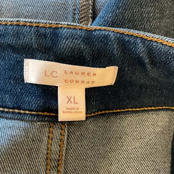 Lauren Conrad Denim Blue Women's Skirt stretchy cowgirl western XL vacation - Picture 7 of 9